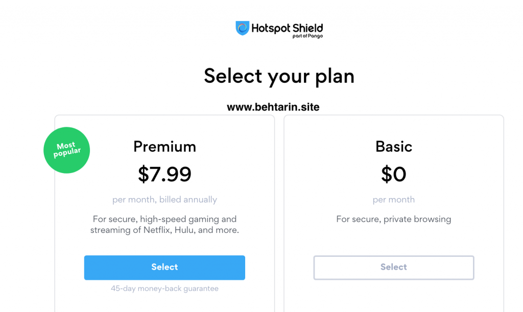 اکانت Hotspot Shield