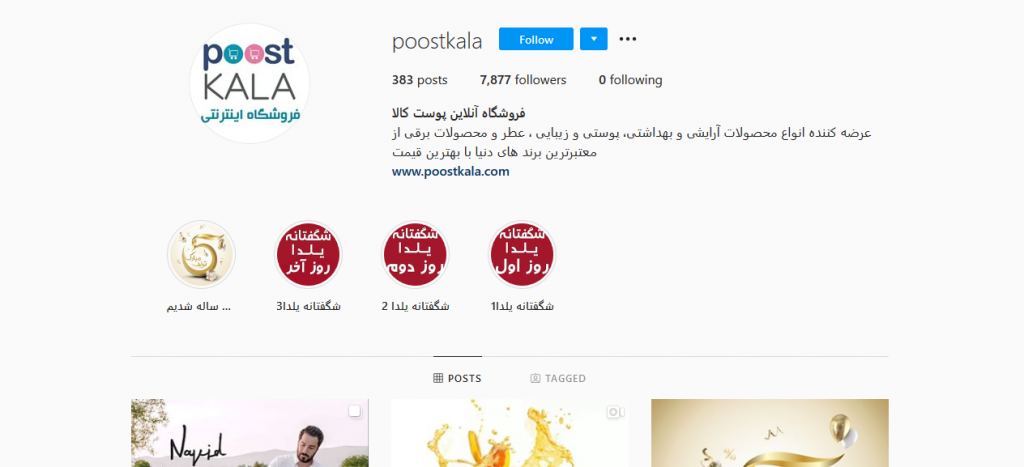 اینستاگرام فروشگاه اینترنتی پوست کالا
