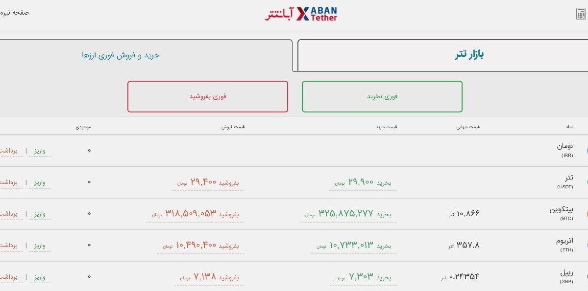 آبان تتر؛ تنوع بالای آلت کوین ها و امکان خرید رمزارزها با ریال یا تتر
